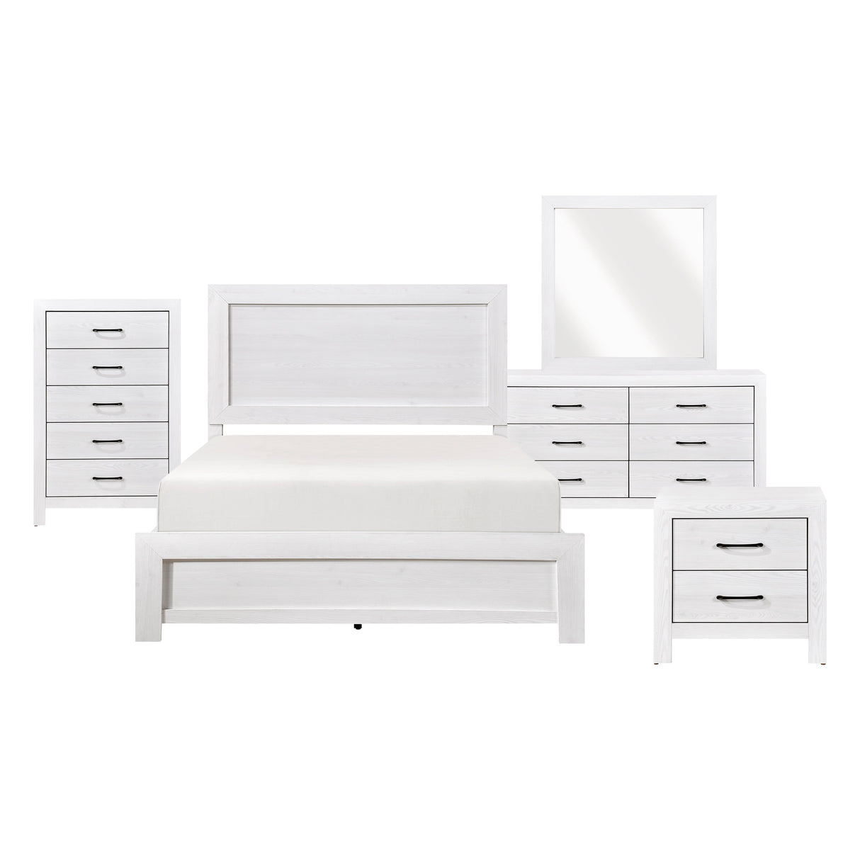 Corbin White Panel Bedroom Set by Homelegance at Eve Furniture