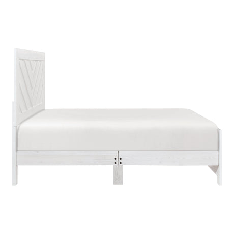 Corbin White Crossbuck Eastern King Panel Bed by Homelegance at Eve Furniture
