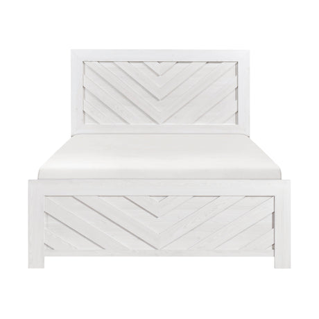 Corbin White Crossbuck Eastern King Panel Bed by Homelegance at Eve Furniture