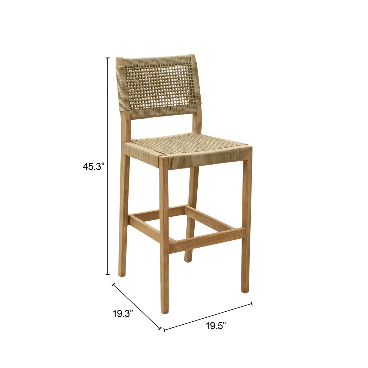Corde Beige Barstool by Zuomod at Eve Furniture