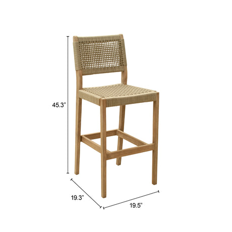 Corde Beige Barstool by Zuomod at Eve Furniture
