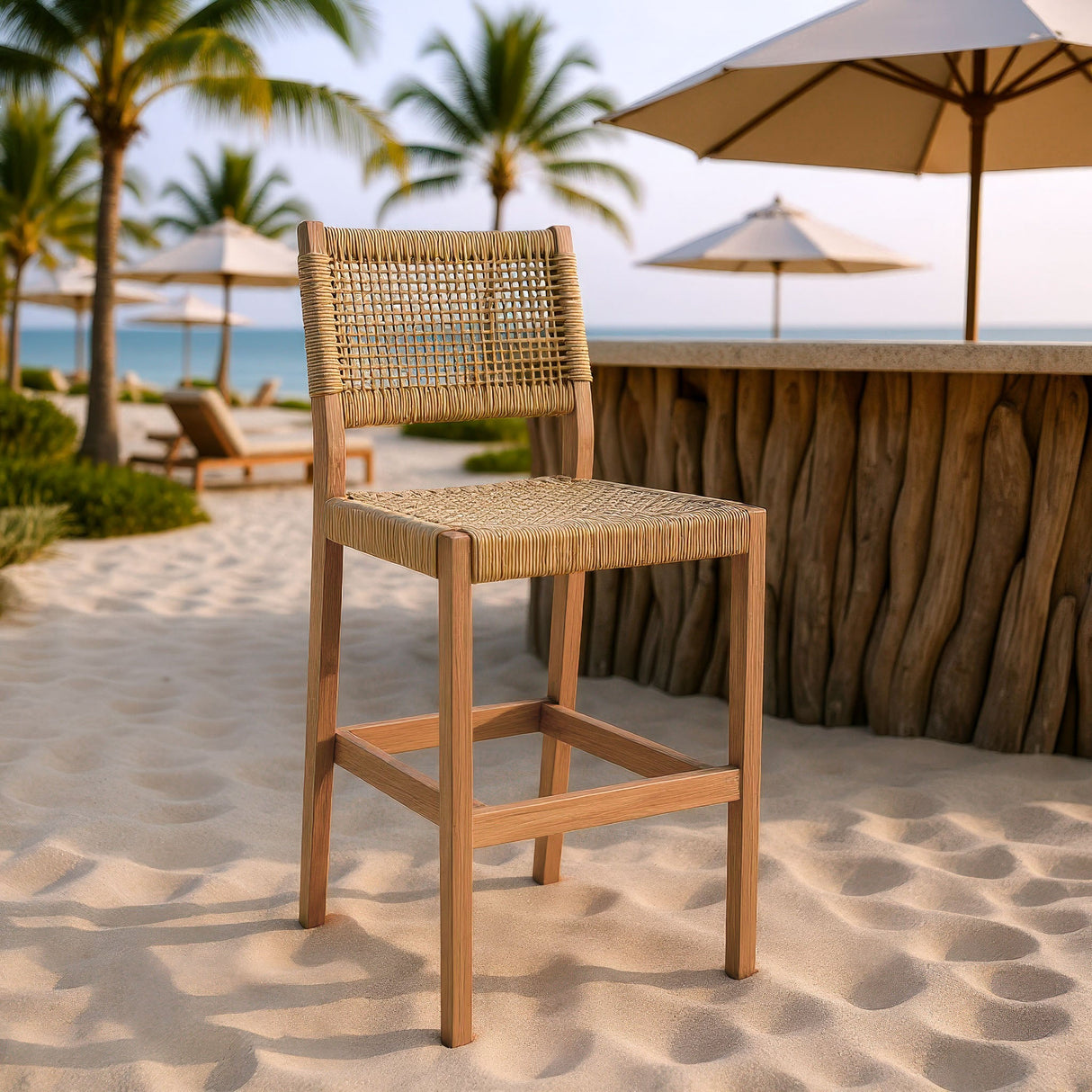 Corde Beige Barstool by Zuomod at Eve Furniture