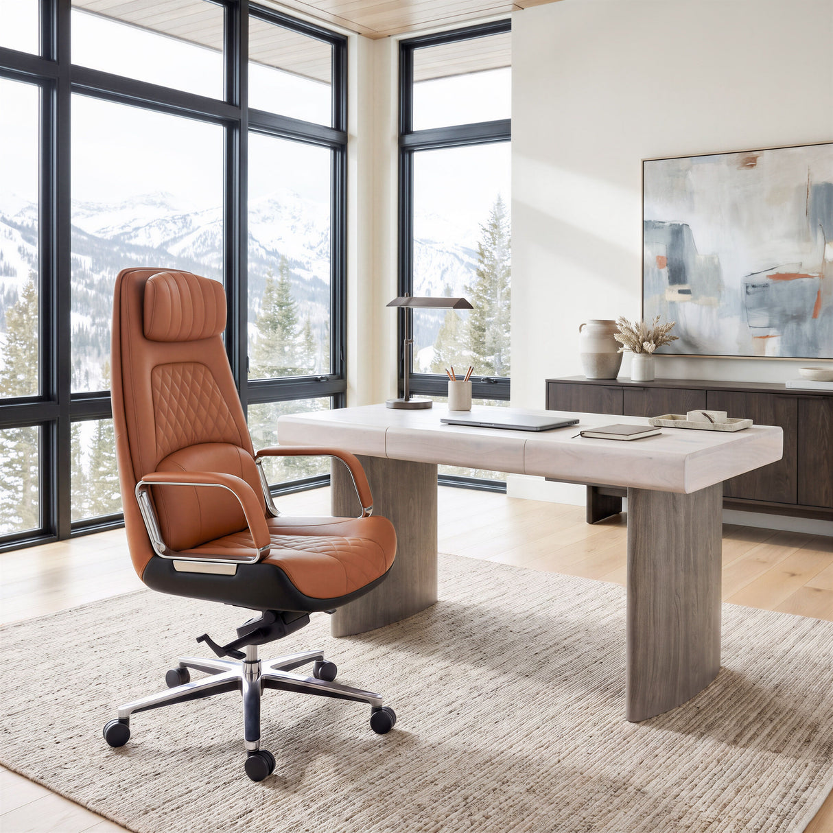 Cordelia Office Chair Brown by Zuomod at Eve Furniture