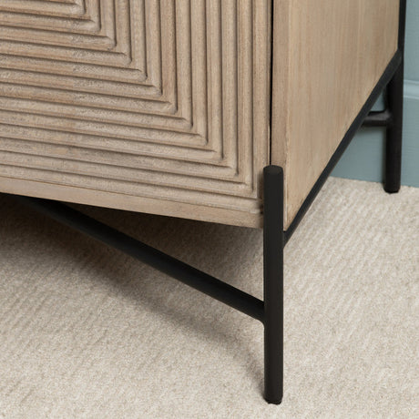 Cordell Brown/Black Four-Door Cabinet by Crestview at Eve Furniture