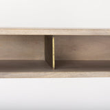 Cordell Light Brown Wood W/Gold Metal Office Desk by Mercana at Eve Furniture
