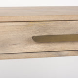 Cordell Light Brown Wood W/Gold Metal Office Desk by Mercana at Eve Furniture