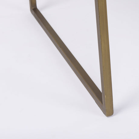 Cordell Light Brown Wood W/Gold Metal Office Desk by Mercana at Eve Furniture