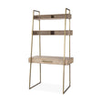 Cordell Light Brown Wood W/Gold Metal Office Desk by Mercana at Eve Furniture