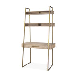 Cordell Light Brown Wood W/Gold Metal Office Desk by Mercana at Eve Furniture