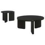 Cordova Black 2-Piece Solid Wood Coffee and End Table Set by Coaster at Eve Furniture