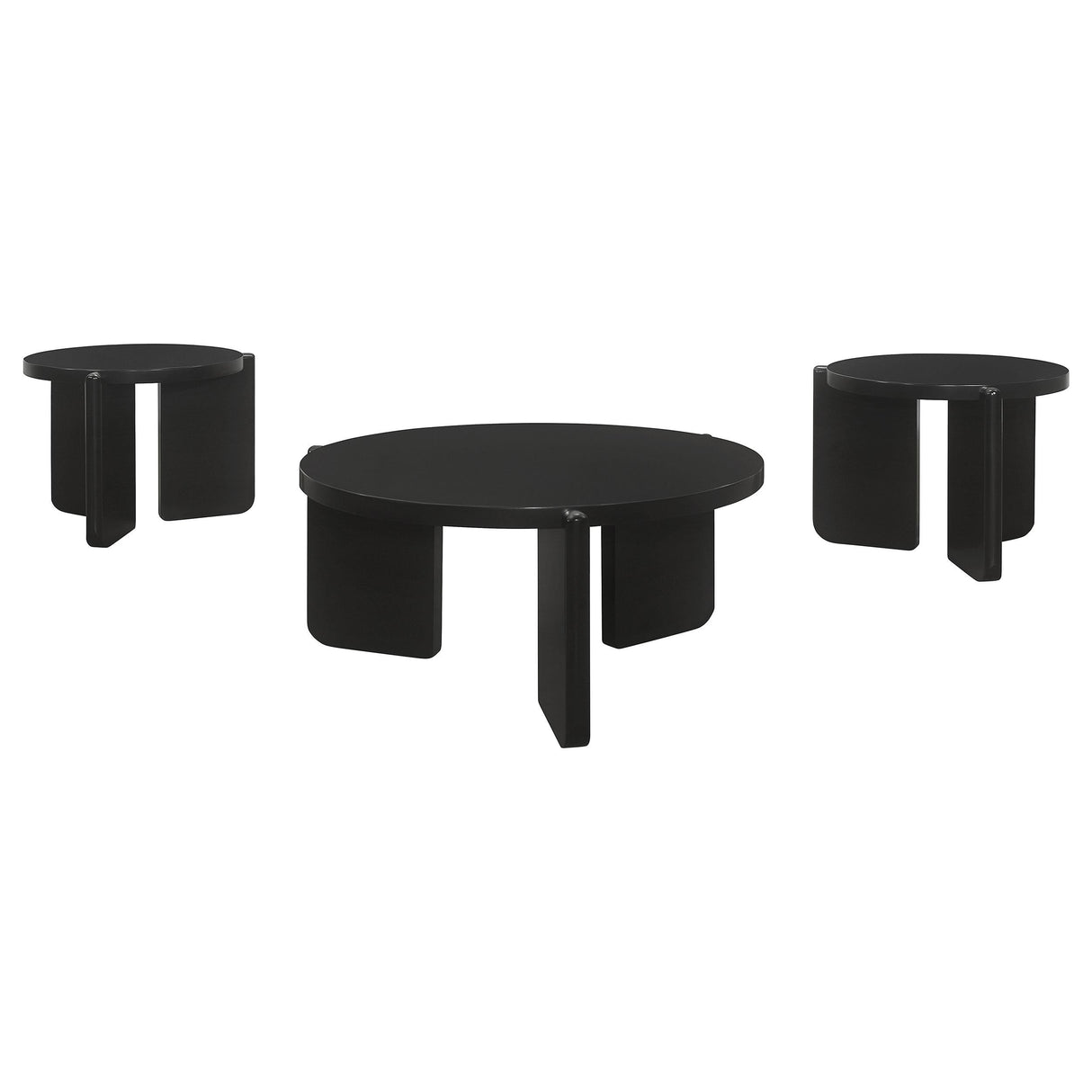 Cordova Black 3-Piece Solid Wood Coffee and End Table Set by Coaster at Eve Furniture