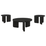 Cordova Black 3-Piece Solid Wood Coffee and End Table Set by Coaster at Eve Furniture