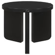 Cordova Black Round Solid Wood End Table by Coaster at Eve Furniture