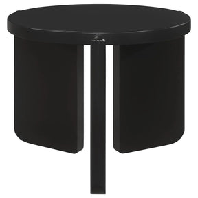 Cordova Black Round Solid Wood End Table by Coaster at Eve Furniture