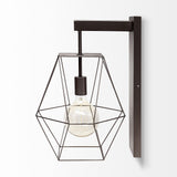 Cordova Gray Metal Hanging Bulb Caged Wall Sconce by Mercana at Eve Furniture