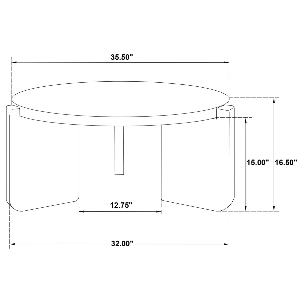 Cordova Round Solid Wood Coffee Table Black