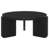 Cordova Round Solid Wood Coffee Table Black by Coaster at Eve Furniture