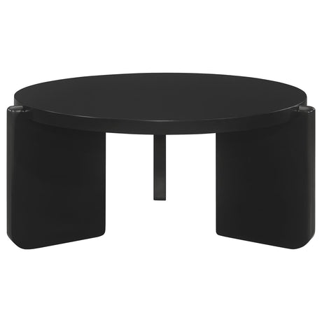 Cordova Round Solid Wood Coffee Table Black by Coaster at Eve Furniture