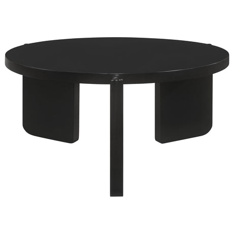Cordova Round Solid Wood Coffee Table Black by Coaster at Eve Furniture