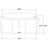 Cordova Round Solid Wood Coffee Table Black by Coaster at Eve Furniture
