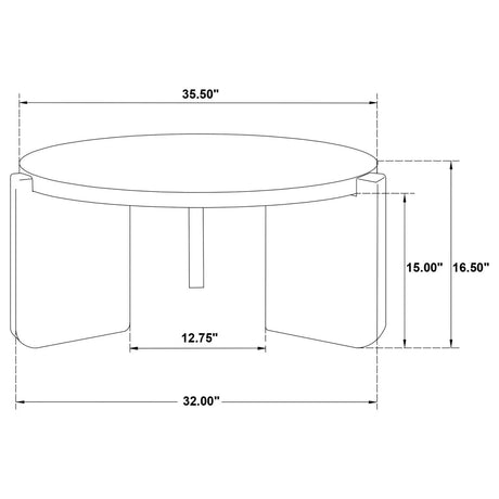 Cordova Round Solid Wood Coffee Table Black by Coaster at Eve Furniture