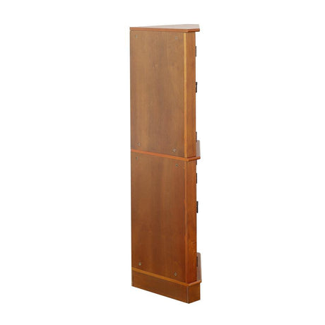 Coreosis Golden Brown 4-Shelf Corner Curio Cabinet by Coaster at Eve Furniture
