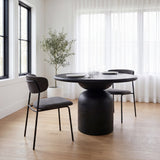Corey Dining Chair w/ Gray Fabric & Matte Black Metal, Set of 2 by Mercana at Eve Furniture