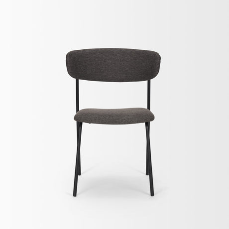 Corey Dining Chair w/ Gray Fabric & Matte Black Metal, Set of 2 by Mercana at Eve Furniture
