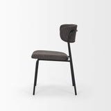 Corey Dining Chair w/ Gray Fabric & Matte Black Metal, Set of 2 by Mercana at Eve Furniture
