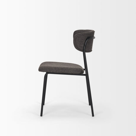 Corey Dining Chair w/ Gray Fabric & Matte Black Metal, Set of 2 by Mercana at Eve Furniture