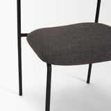 Corey Dining Chair w/ Gray Fabric & Matte Black Metal, Set of 2 by Mercana at Eve Furniture