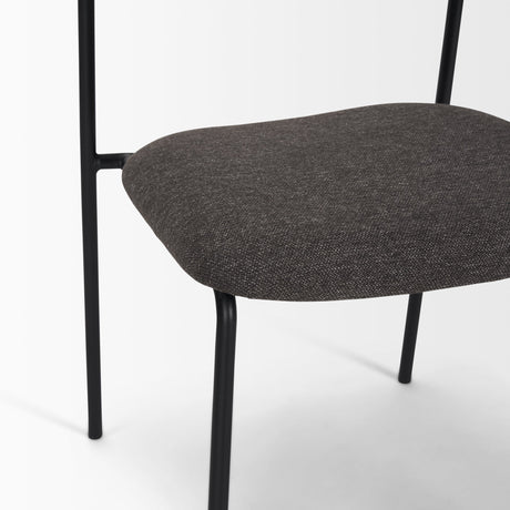 Corey Dining Chair w/ Gray Fabric & Matte Black Metal, Set of 2 by Mercana at Eve Furniture