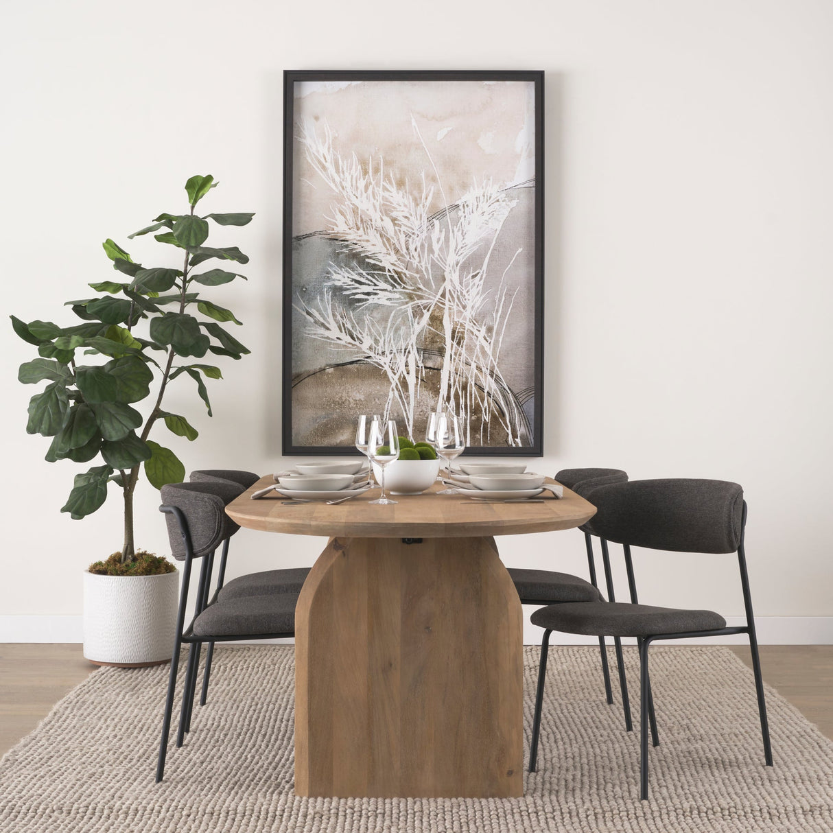 Corey Dining Chair w/ Gray Fabric & Matte Black Metal, Set of 2 by Mercana at Eve Furniture