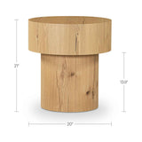 Corey Rustic Oak Side Table by Moe's Home at Eve Furniture