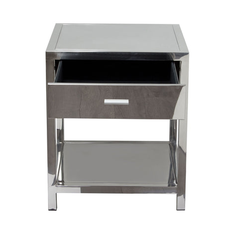Corleo Stainless Steel Nightstand by Diamond Sofa at Eve Furniture