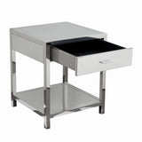 Corleo Stainless Steel Nightstand by Diamond Sofa at Eve Furniture