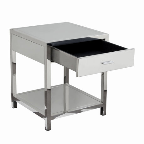 Corleo Stainless Steel Nightstand by Diamond Sofa at Eve Furniture