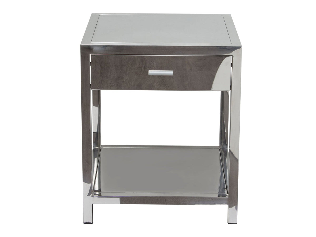 Corleo Stainless Steel Nightstand by Diamond Sofa at Eve Furniture