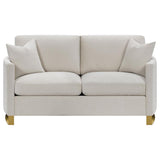 Corliss Beige 3-piece Upholstered Arched Arm Sofa Set by Coaster at Eve Furniture