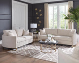 Corliss Beige Upholstered Arched Arms Loveseat by Coaster at Eve Furniture