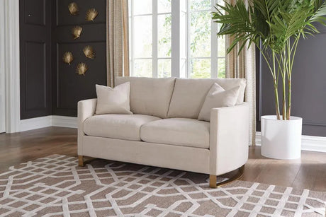 Corliss Beige Upholstered Arched Arms Loveseat by Coaster at Eve Furniture