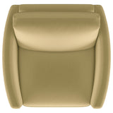 Corliss Camel Velvet Curved Track Arm Chair by Coaster at Eve Furniture