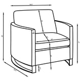 Corliss Camel Velvet Curved Track Arm Chair by Coaster at Eve Furniture