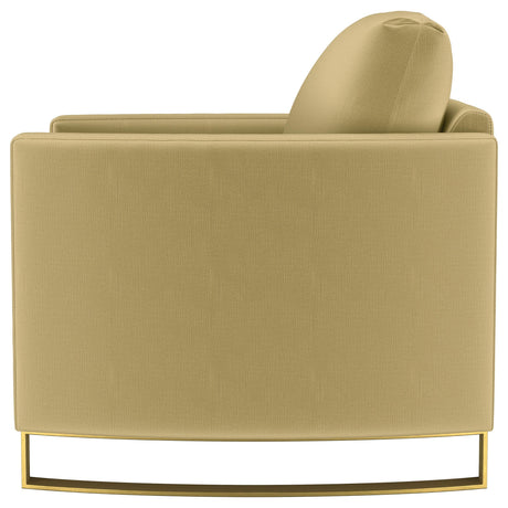Corliss Camel Velvet Curved Track Arm Chair by Coaster at Eve Furniture