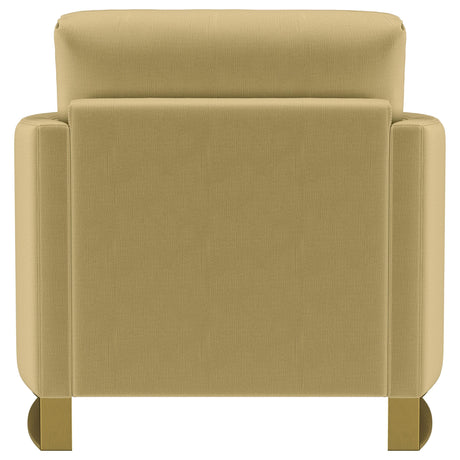 Corliss Camel Velvet Curved Track Arm Chair by Coaster at Eve Furniture