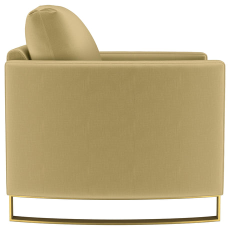 Corliss Camel Velvet Curved Track Arm Chair by Coaster at Eve Furniture
