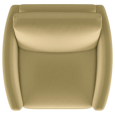 Corliss Camel Velvet Curved Track Arm Chair by Coaster at Eve Furniture