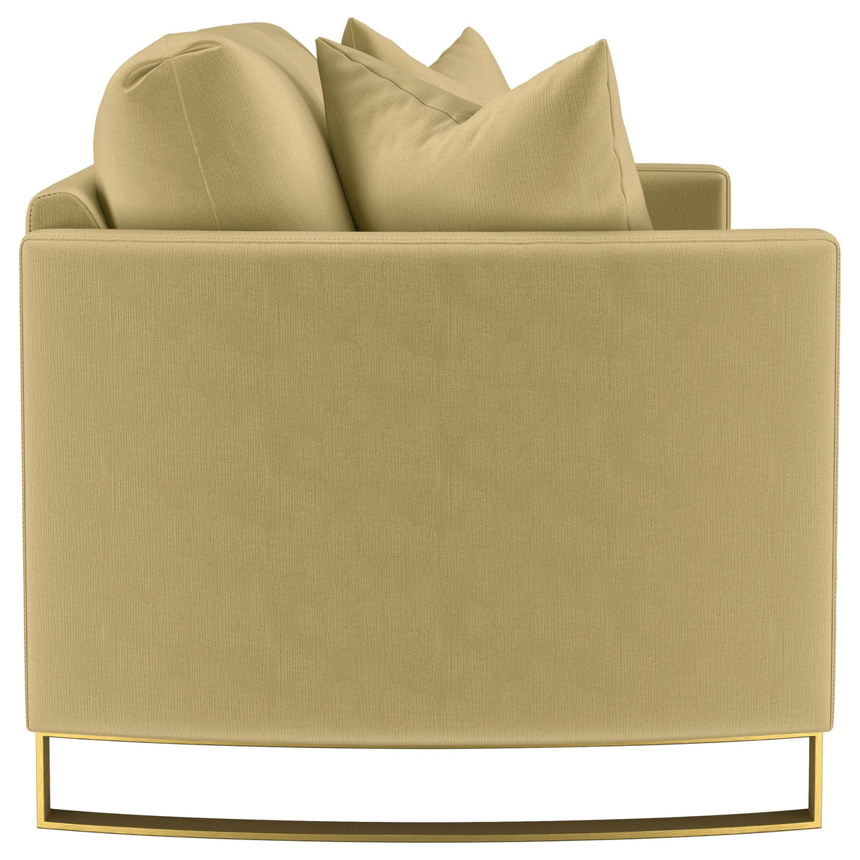 Corliss Camel Velvet Curved Track Arm Loveseat by Coaster at Eve Furniture