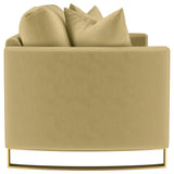 Corliss Camel Velvet Curved Track Arm Loveseat by Coaster at Eve Furniture