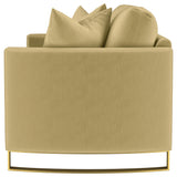 Corliss Camel Velvet Curved Track Arm Loveseat by Coaster at Eve Furniture